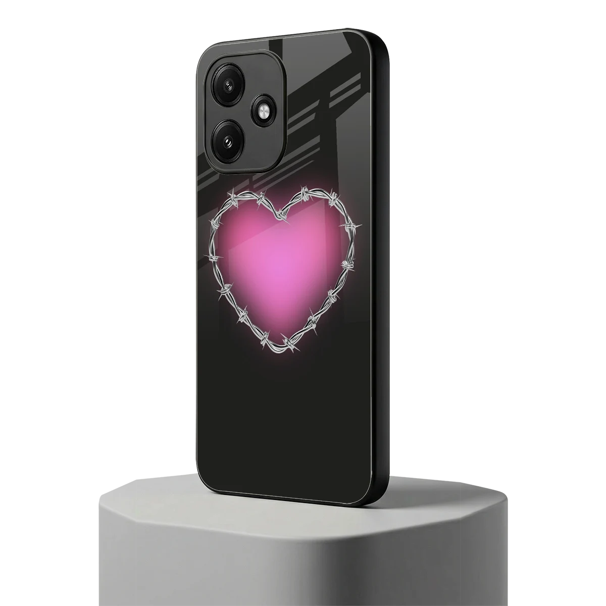 Chained Heart redmi 12 5g mobile cover | shockproof glass phone case