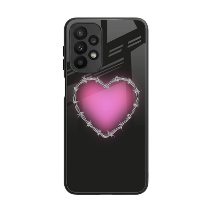 Chained Heart back phone cover | glass case for samsung galaxy a23