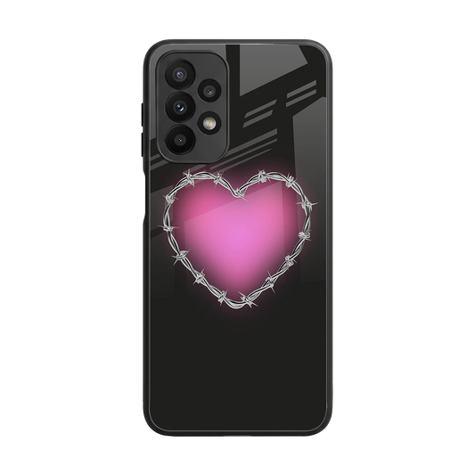 Chained Heart back phone cover | glass case for samsung galaxy a23