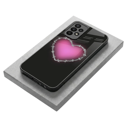 Chained Heart stylish phone case for samsung galaxy a23 | glossy glass and slim fit