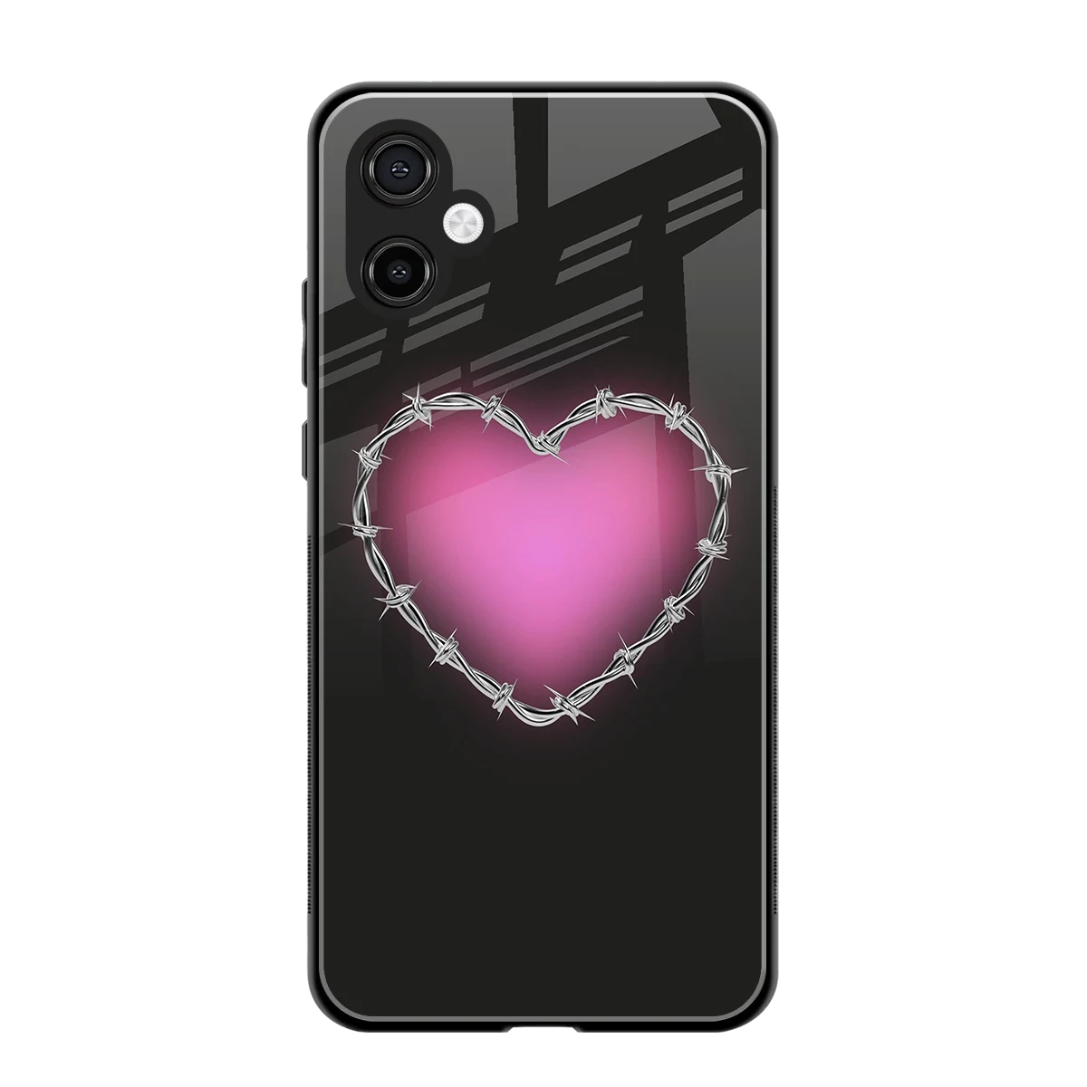 Chained Heart back phone cover | glass case for samsung galaxy a06 5g