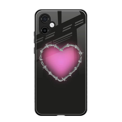 Chained Heart back phone cover | glass case for samsung galaxy a06 5g
