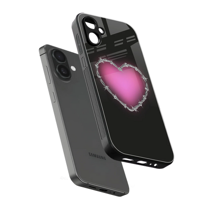 Chained Heart sleek samsung galaxy a06 5g cover with tempered glass back and TPU edges