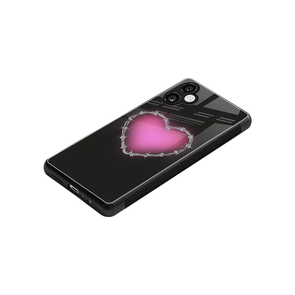 Chained Heart stylish phone case for samsung galaxy a06 5g | glossy glass and slim fit