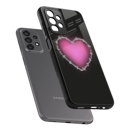 Chained Heart sleek samsung galaxy a23 cover with tempered glass back and TPU edges