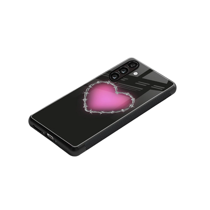 Chained Heart stylish phone case for samsung galaxy m36 5g | glossy glass and slim fit