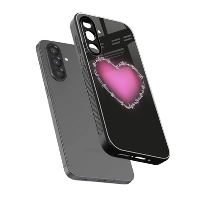 Chained Heart sleek samsung galaxy a56 5g cover with tempered glass back and TPU edges