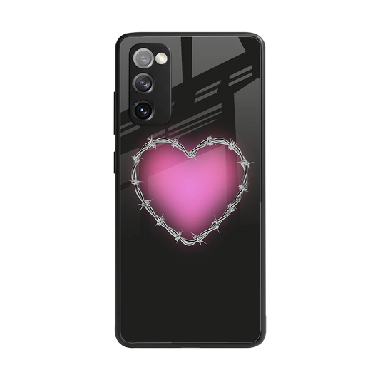 Chained Heart back phone cover | glass case for samsung galaxy s20 fe
