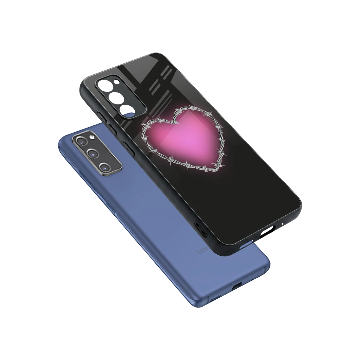 Chained Heart sleek samsung galaxy s20 fe cover with tempered glass back and TPU edges