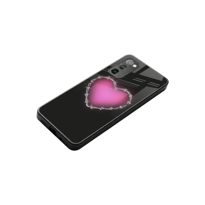 Chained Heart stylish phone case for samsung galaxy s20 fe | glossy glass and slim fit