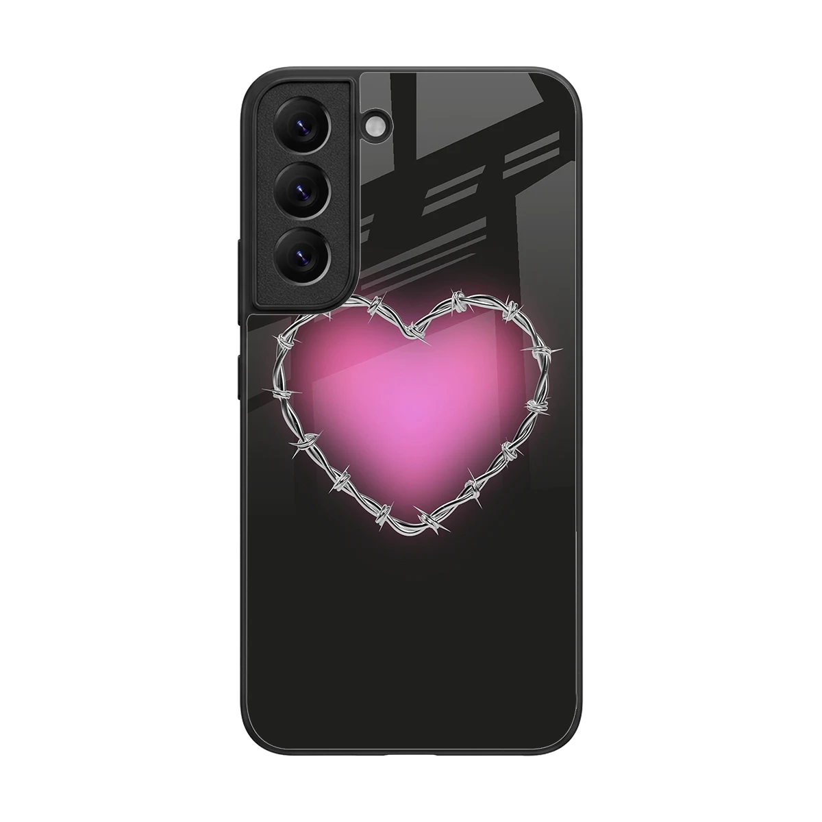 Chained Heart back phone cover | glass case for samsung galaxy s22