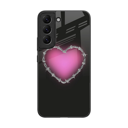 Chained Heart back phone cover | glass case for samsung galaxy s22