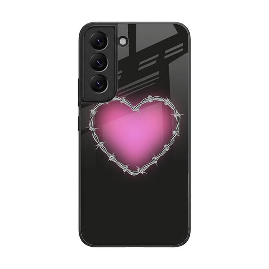 Chained Heart back phone cover | glass case for samsung galaxy s22