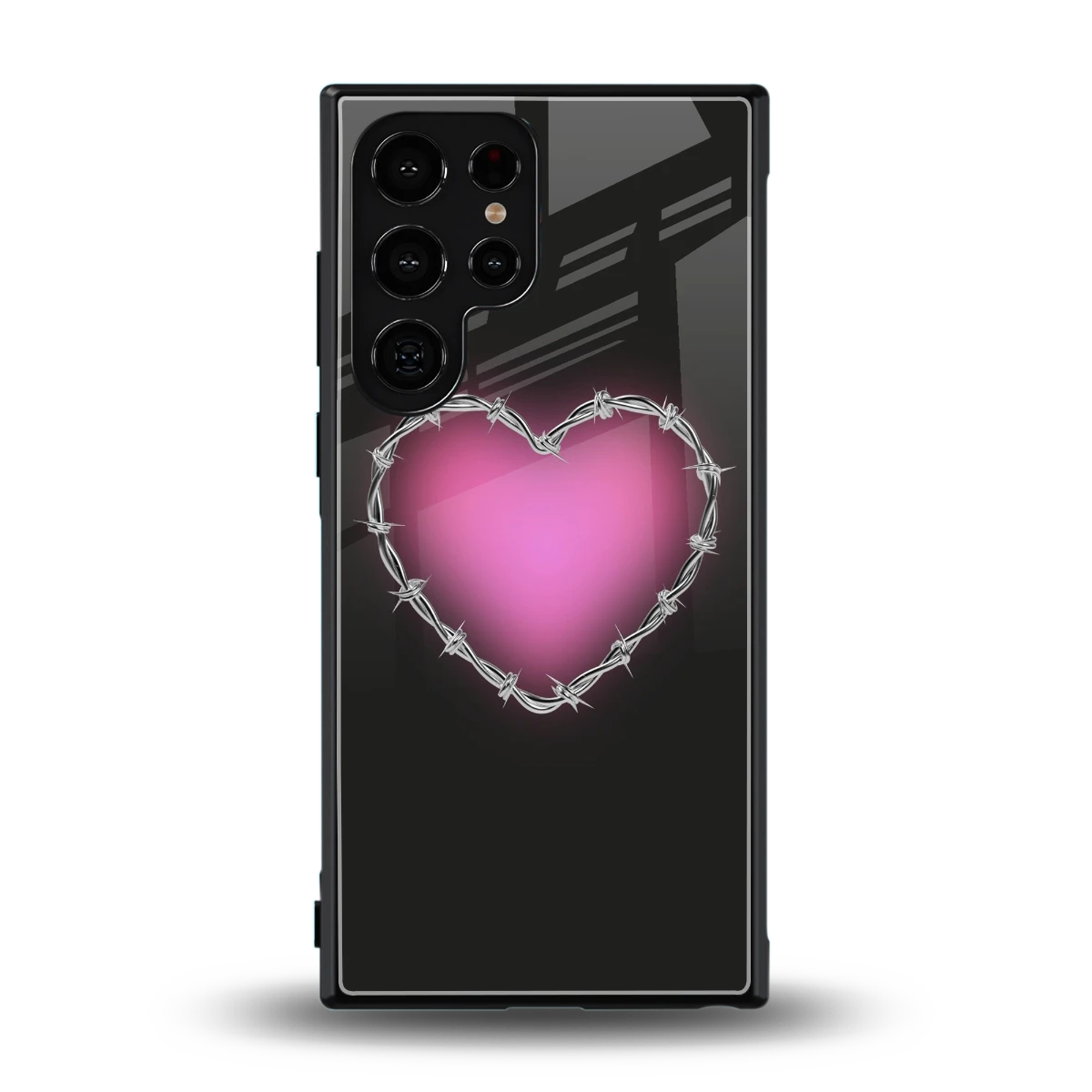 Chained Heart back phone cover | glass case for samsung galaxy s24 ultra