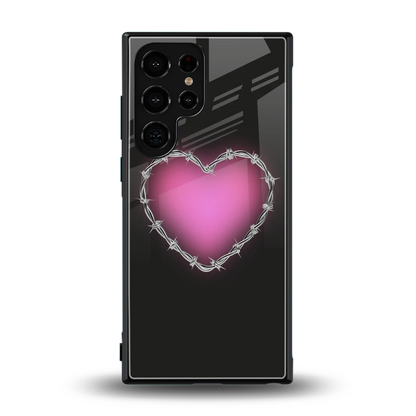 Chained Heart back phone cover | glass case for samsung galaxy s24 ultra