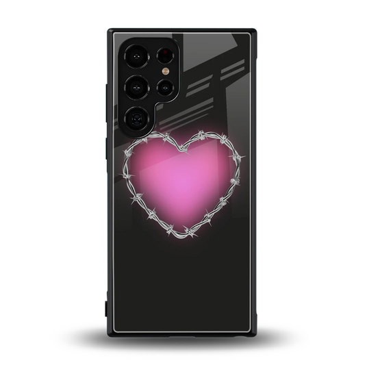 Chained Heart back phone cover | glass case for samsung galaxy s24 ultra