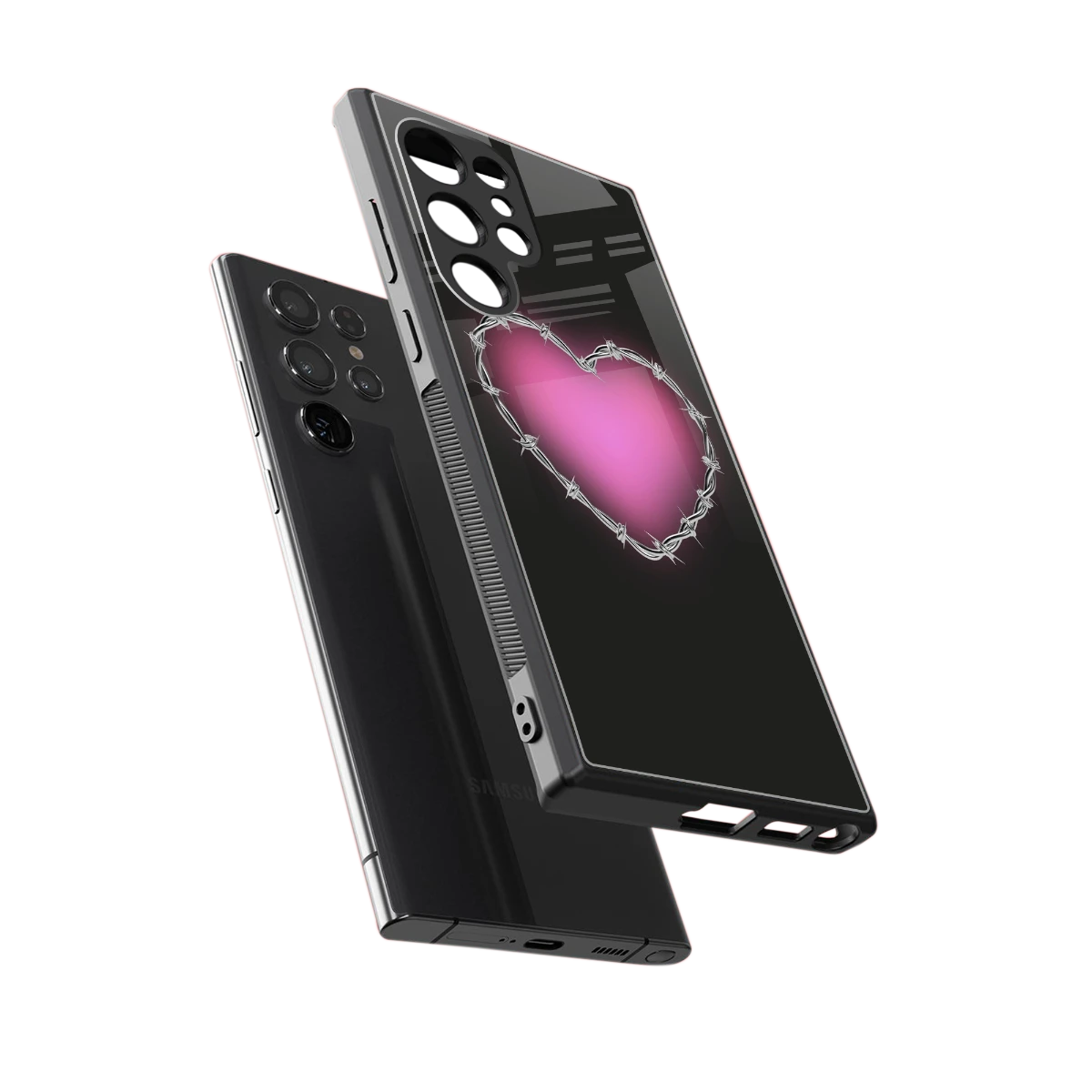 Chained Heart sleek samsung galaxy s24 ultra cover with tempered glass back and TPU edges