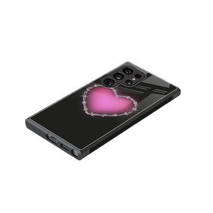 Chained Heart stylish phone case for samsung galaxy s23 ultra | glossy glass and slim fit