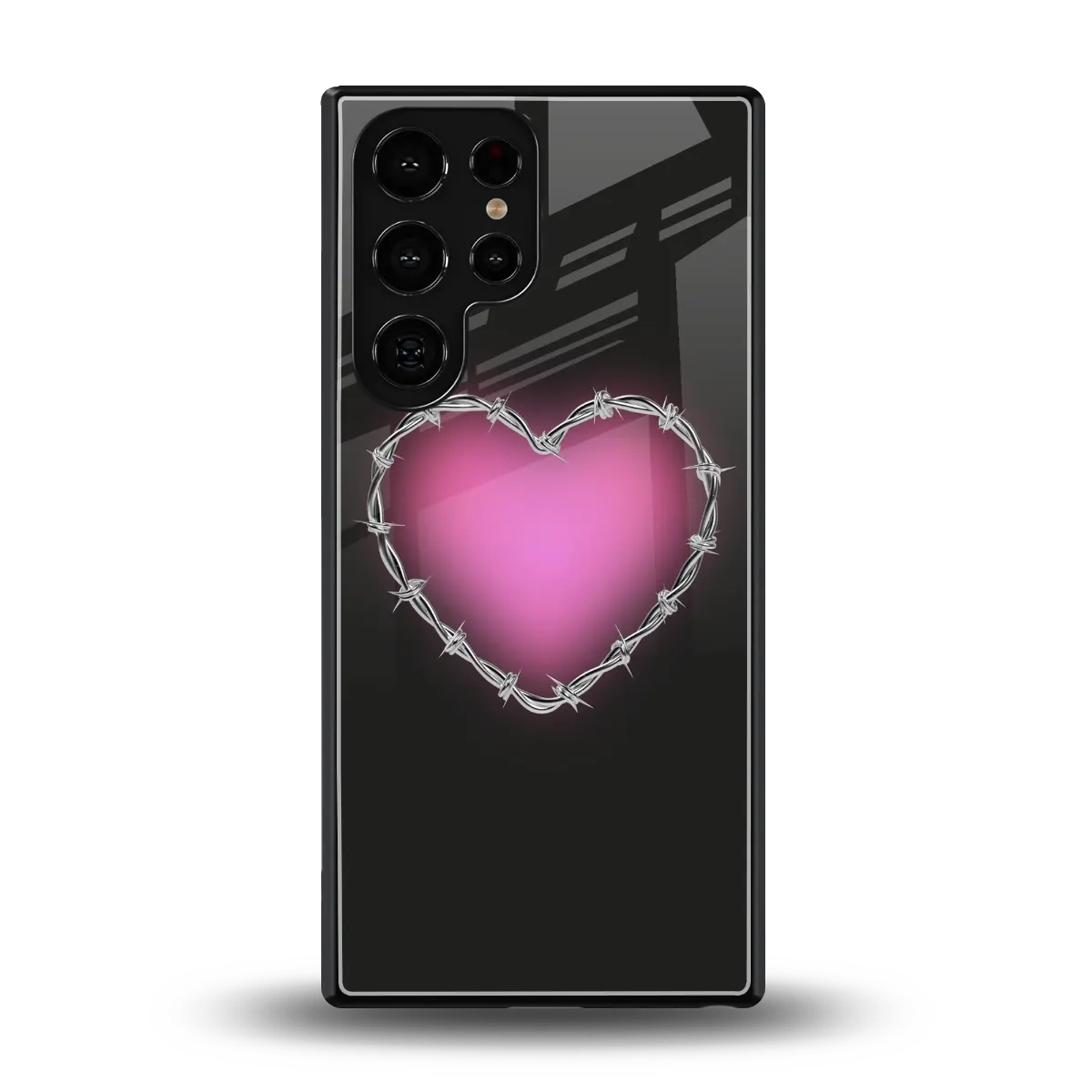Chained Heart back phone cover | glass case for samsung galaxy s26 ultra