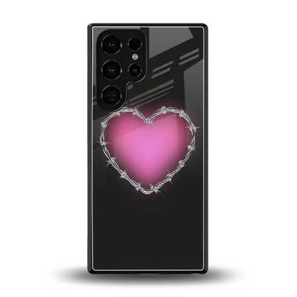 Chained Heart back phone cover | glass case for samsung galaxy s26 ultra