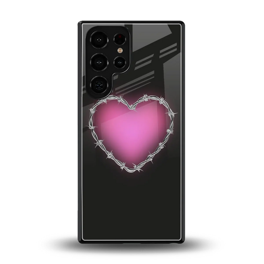 Chained Heart back phone cover | glass case for samsung galaxy s26 ultra