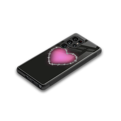 Chained Heart stylish phone case for samsung galaxy s26 ultra | glossy glass and slim fit
