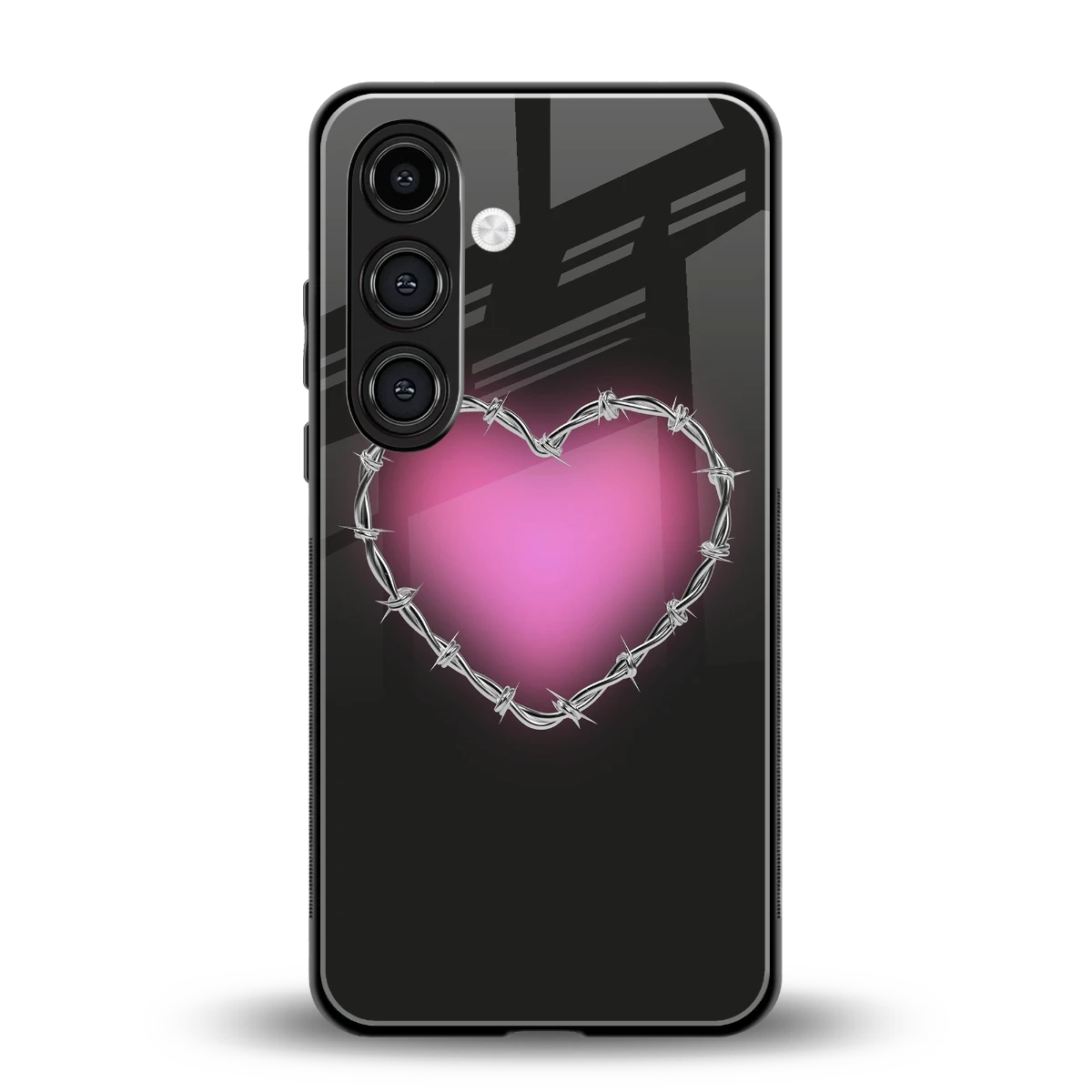 Chained Heart back phone cover | glass case for samsung galaxy s25 fe