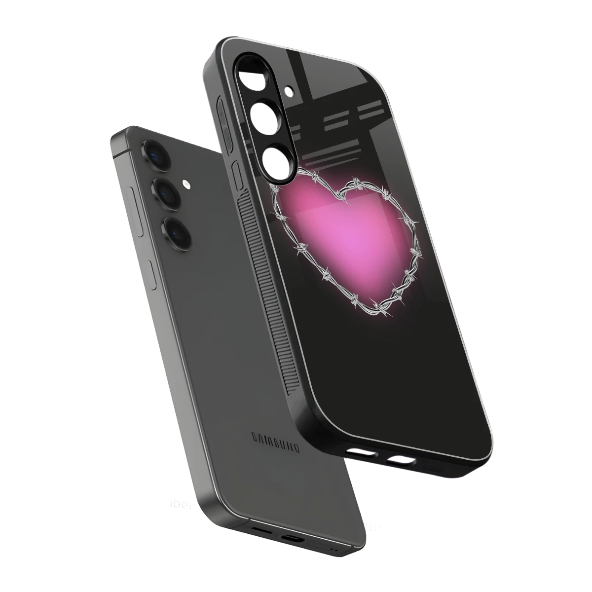 Chained Heart sleek samsung galaxy s24 cover with tempered glass back and TPU edges