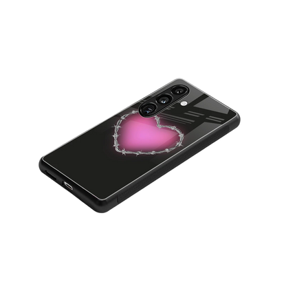Chained Heart stylish phone case for samsung galaxy s25 fe | glossy glass and slim fit