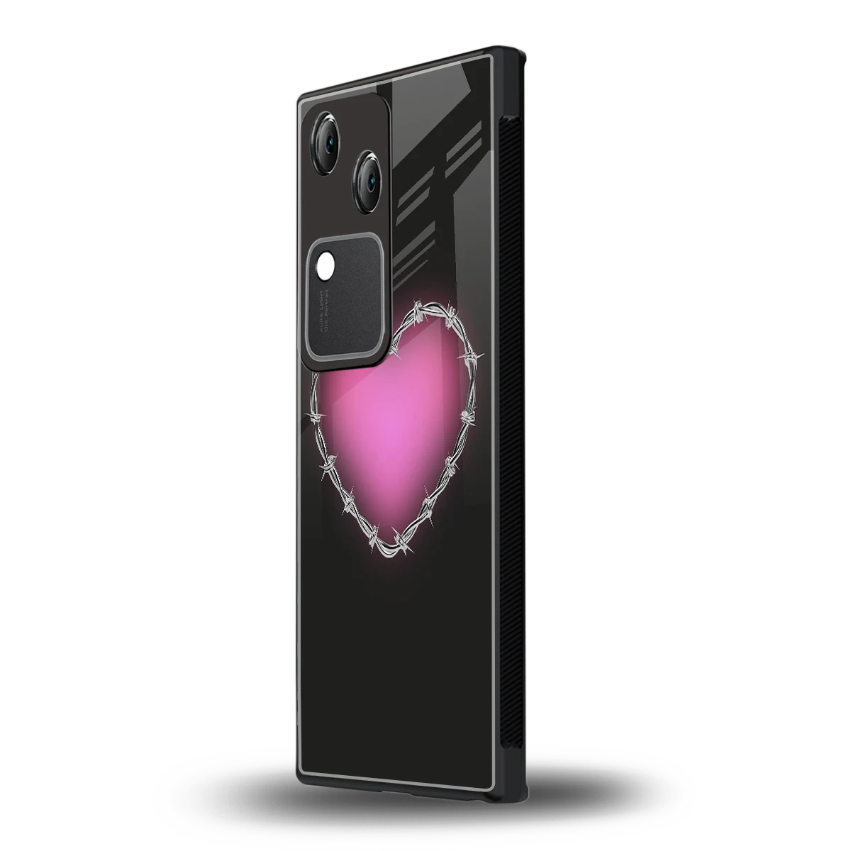 Chained Heart vivo v30 mobile cover | shockproof glass phone case