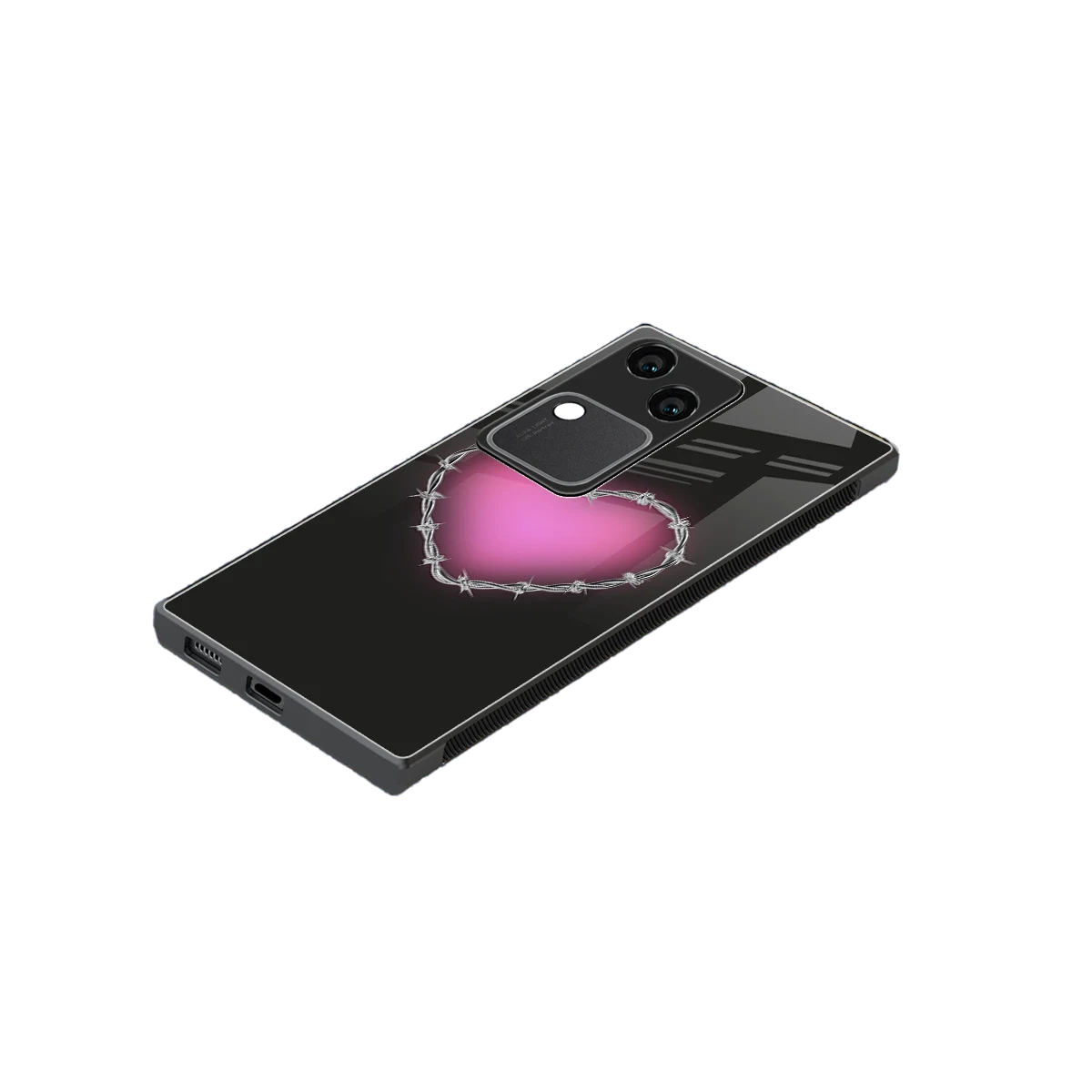 Chained Heart stylish phone case for vivo v30 | glossy glass and slim fit