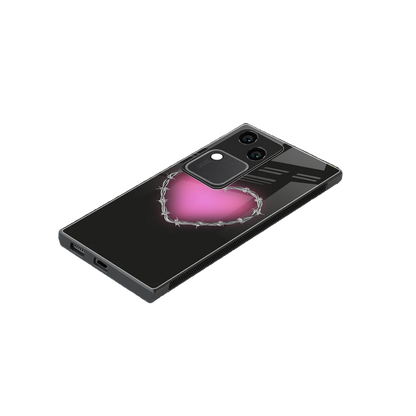 Chained Heart stylish phone case for vivo v30 | glossy glass and slim fit