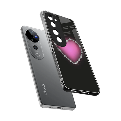 Chained Heart sleek vivo v40 pro cover with tempered glass back and TPU edges