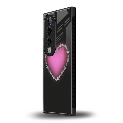 Chained Heart vivo v40 pro mobile cover | shockproof glass phone case