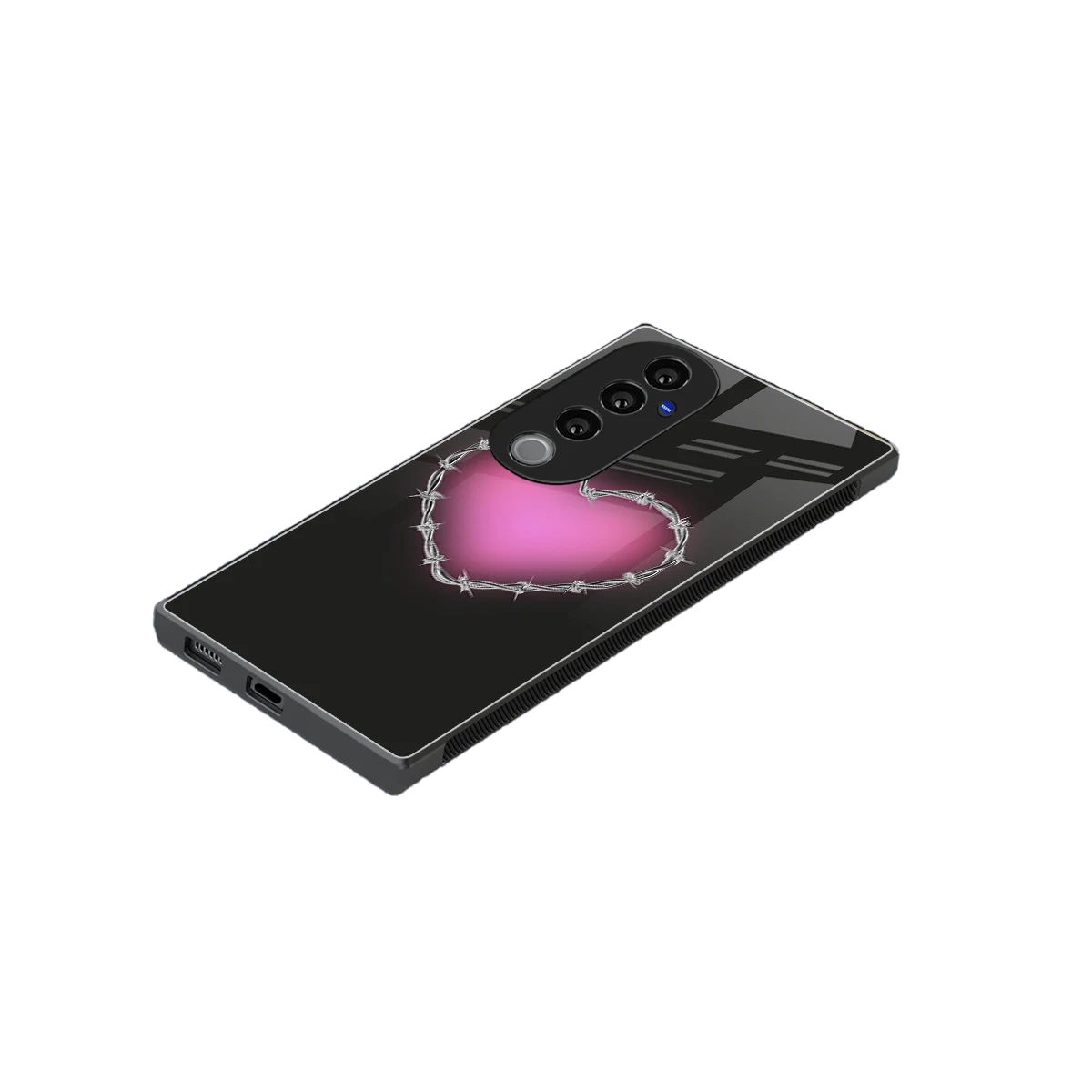 Chained Heart stylish phone case for vivo v40 pro | glossy glass and slim fit