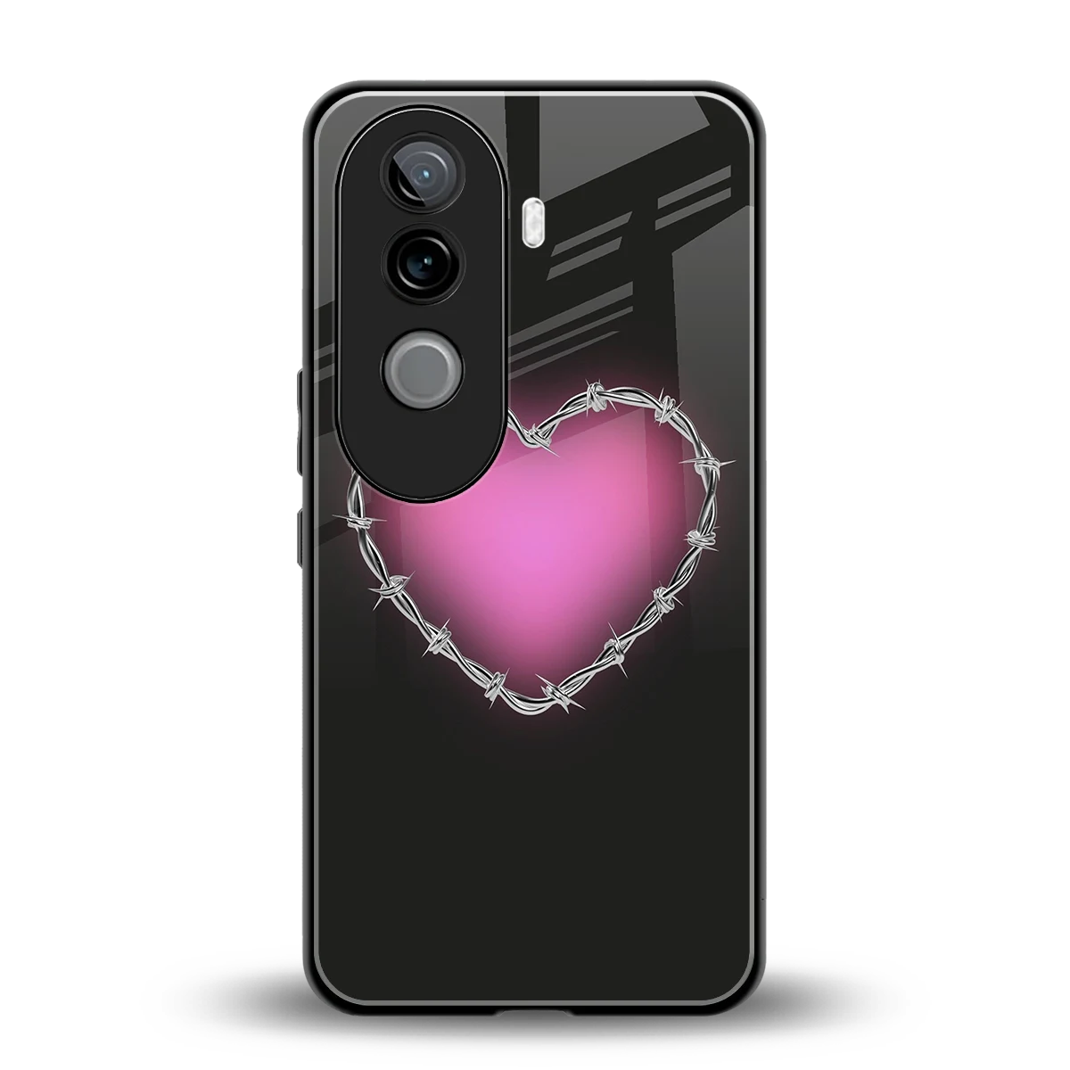Chained Heart back phone cover | glass case for vivo v40e