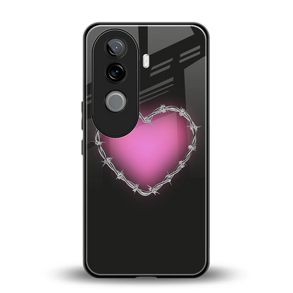 Chained Heart back phone cover | glass case for vivo v40e