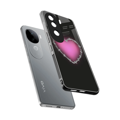 Chained Heart sleek vivo v40e cover with tempered glass back and TPU edges