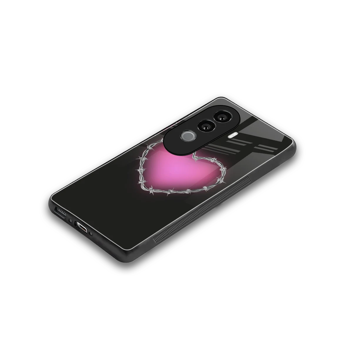 Chained Heart stylish phone case for vivo v40e | glossy glass and slim fit