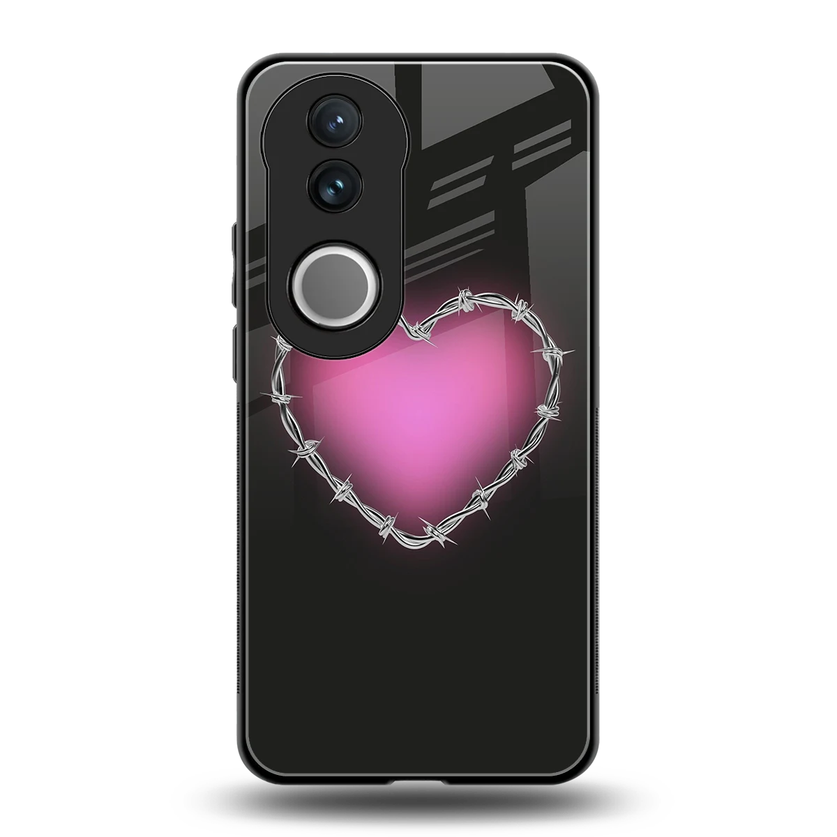 Chained Heart back phone cover | glass case for vivo v50