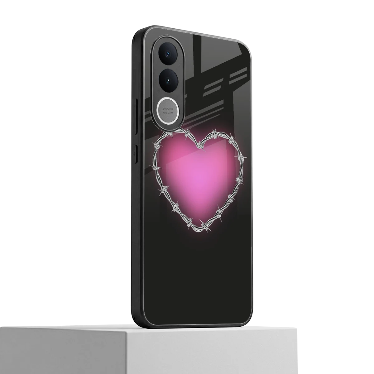 Chained Heart vivo v70 fe mobile cover | shockproof glass phone case
