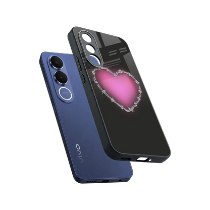 Chained Heart sleek vivo v70 fe cover with tempered glass back and TPU edges