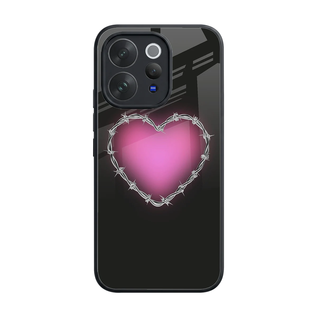 Chained Heart back phone cover | glass case for vivo v70