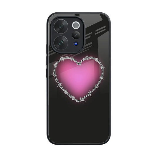 Chained Heart back phone cover | glass case for vivo v70