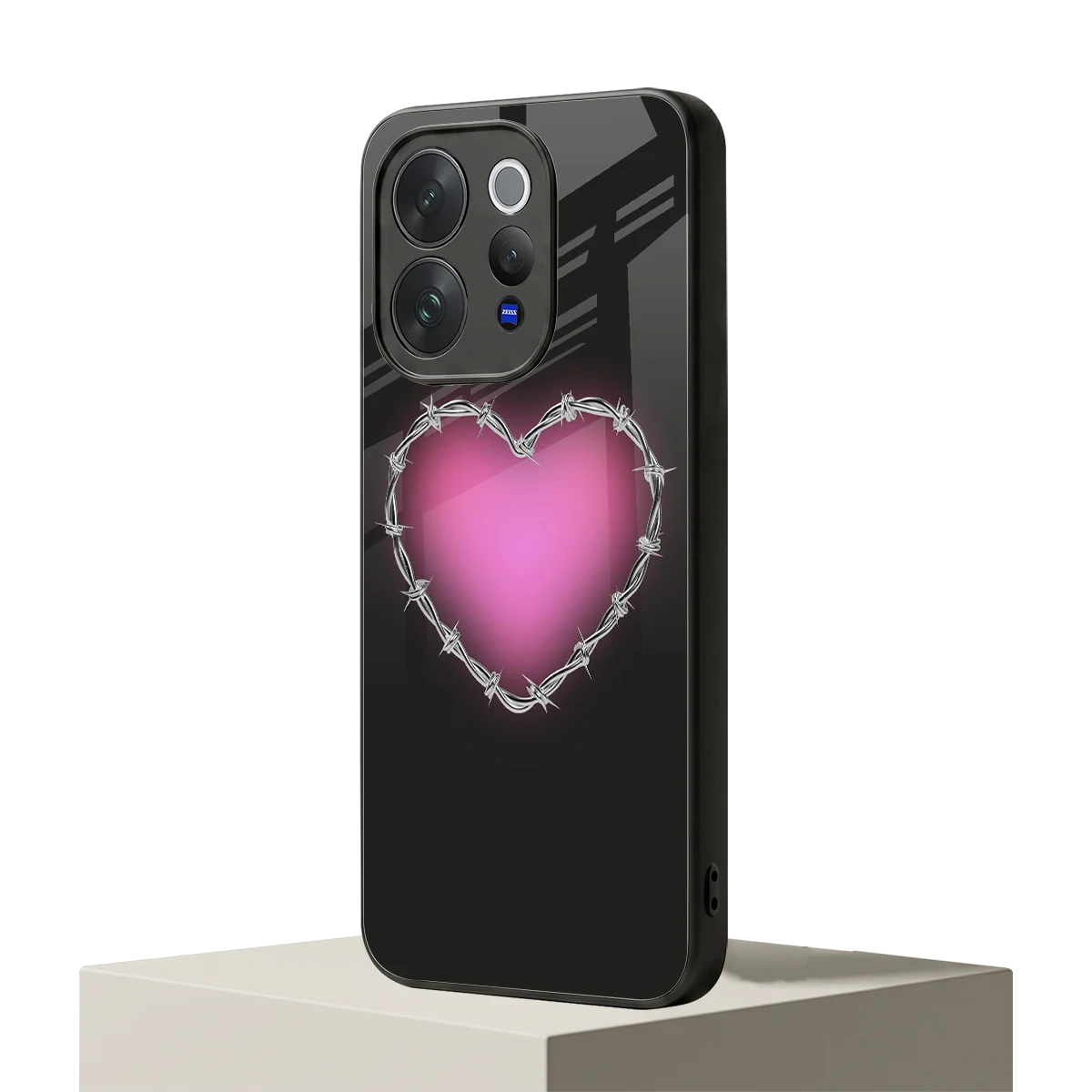 Chained Heart vivo v70 elite mobile cover | shockproof glass phone case