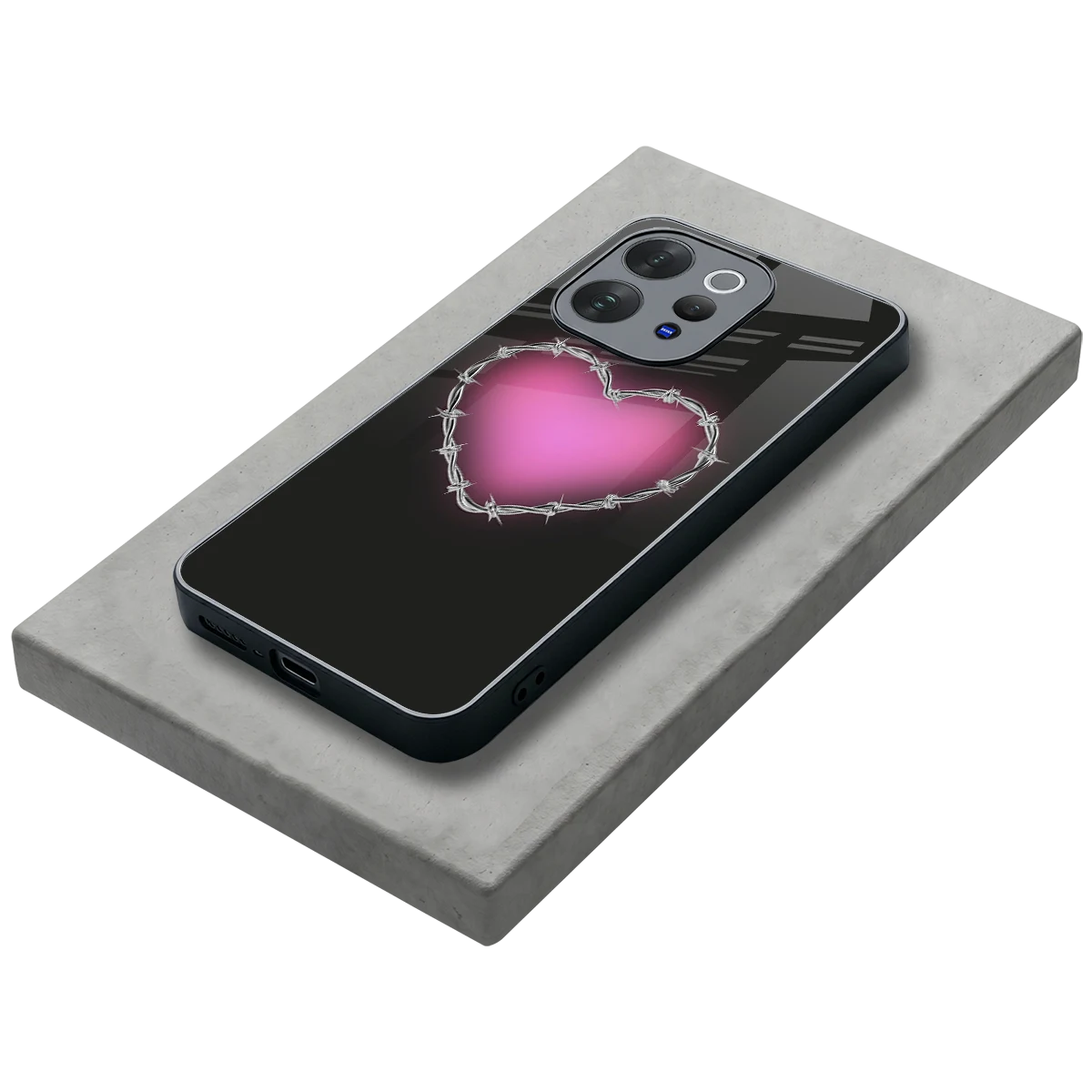 Chained Heart stylish phone case for vivo v70 elite | glossy glass and slim fit