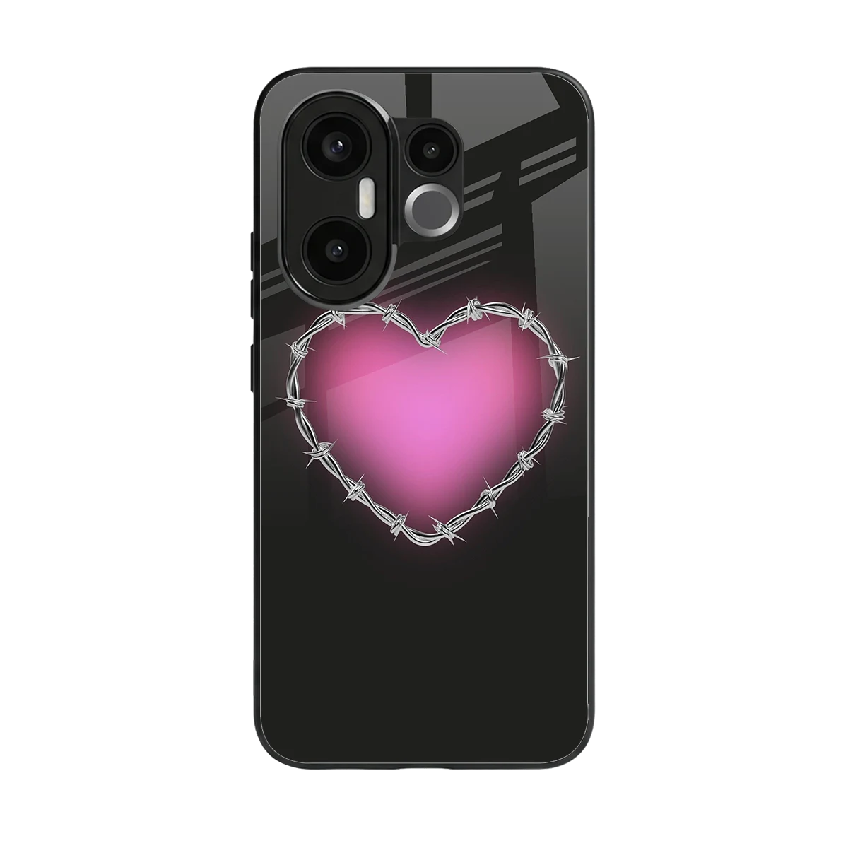 Chained Heart back phone cover | glass case for vivo x200 fe