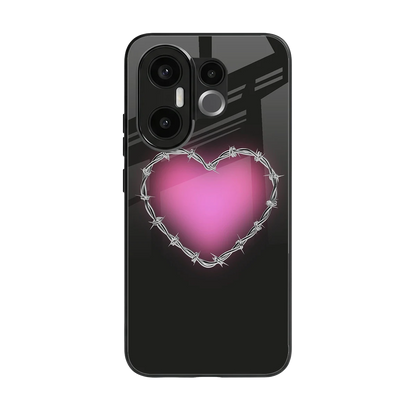 Chained Heart back phone cover | glass case for vivo x200 fe