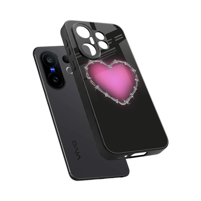 Chained Heart sleek vivo x200 fe cover with tempered glass back and TPU edges