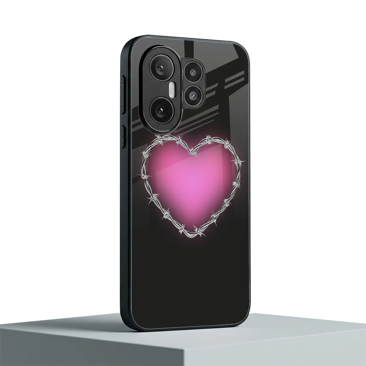 Chained Heart vivo x200 fe mobile cover | shockproof glass phone case